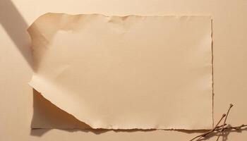 A piece of paper with a piece of twine on it photo