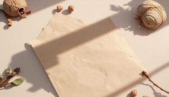 A piece of paper and some nuts on a table photo