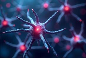 Neurons in a dark background photo