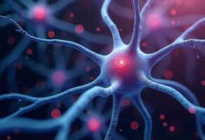 The brain is shown with a red light photo