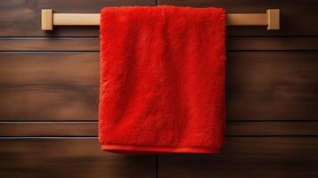 soft red towel photo
