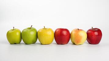 assorted apples on white photo