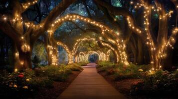 magical tree with lights photo