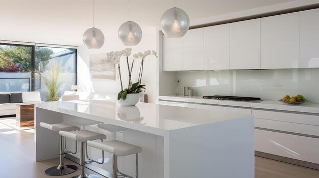 elegance white modern kitchen photo