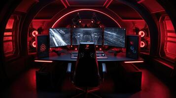 futuristic red and black technology photo