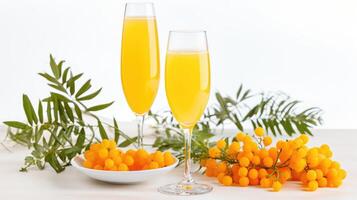flute mimosa drink white background photo