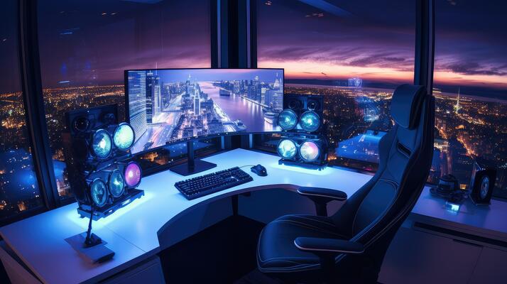 keyboard computer on white desk