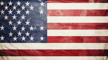textured american flag on white background photo
