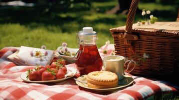 blanket coffee and snacks photo