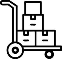 Hand truck with boxes isolated on white background vector