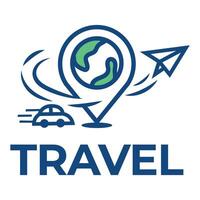 travel location pin flat minimalist logo design vector