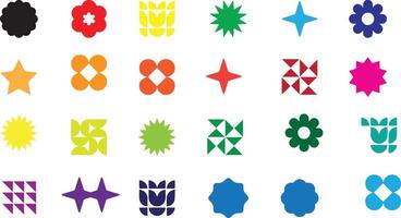 a set of colorful geometric shapes on a white background vector