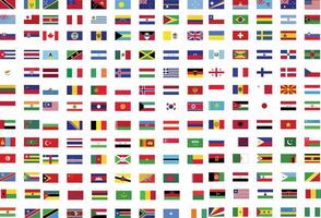 flags of the world are shown in this image vector