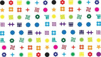 a colorful pattern with many different shapes and colors vector