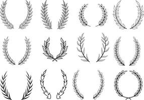 a set of laurel wreaths and wreaths vector
