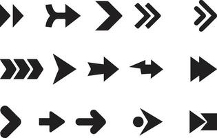 arrow icon set isolated on white background vector