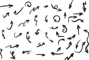 a collection of different arrows drawn by hand vector