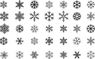 snowflakes are arranged in a variety of different shapes vector