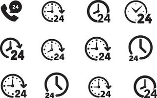 a set of different clock icons on a white background vector