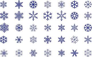 snowflakes are arranged in various patterns on a white background vector