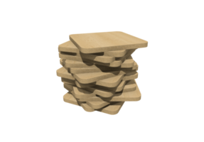 3d wooden blocks on transparent background png