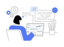 Javascript isolated cartoon illustrations. vector