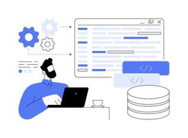 Database programming isolated cartoon illustrations. vector