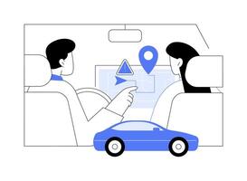 Using navigation isolated cartoon illustrations. vector