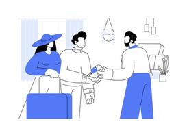 Apartment check-in isolated cartoon illustrations. vector