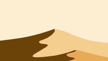 Landscape scenery of sand desert with dunes. Panoramic view of sahara desert at noon with sun and towering dunes. Scenery arid desert with hot weather vector