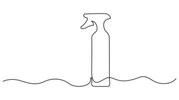 Continuous One Line drawing of a spray bottle on water vector
