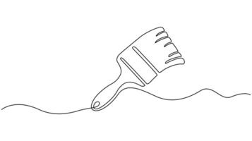 Continuous Single line drawing of a paintbrush, perfect for design projects. vector