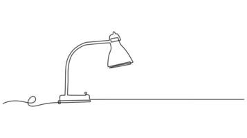 Continuous One line drawing of a modern desk lamp vector