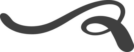 Swoosh underline. Hand-drawn swash and swirl stroke. Squiggly swish and calligraphic wavy flourish. Accent divider and swoop element png