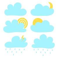 Clouds collection on white background. Cloud illustration, weather icon. vector