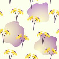illustration of colorful gradient seamless yellow flower pattern for textile and packaging. vector