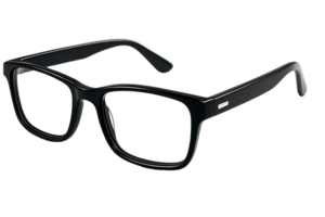 Modern Black Rectangular Eyeglasses with Clear Lenses png