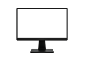 Modern Black Computer Monitor Mockup with Blank Screen Isolated on Transparent Background png