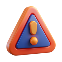 3D Rendering of Warning Icon Triangle Shape with Exclamation Point Symbol, Attention Needed png