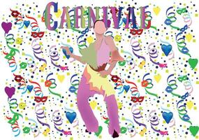 A woman in a colorful dress is standing in front of a colorful background vector
