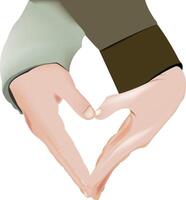 Two hands making a heart shape with their hands vector
