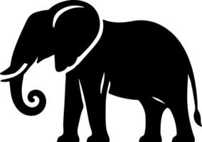 Elephant Silhouette in Side View with Calm Posture vector