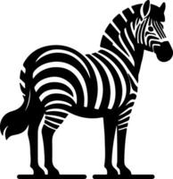 Zebra Looking Back Silhouette in Side Angle Pose vector