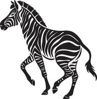 Standing Zebra Silhouette with Flicking Tail vector