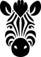 Zebra Face Silhouette with Gentle Calm Expression vector