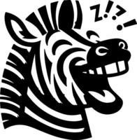 Laughing Zebra Face Silhouette with Playful Style vector