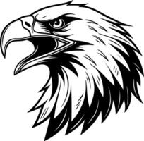 Bald eagle head silhouette with sharp focused look vector