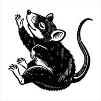 Rat With Stretched Paw vector