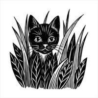 Kittens Garden With Green vector