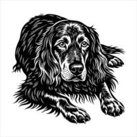 Gordon Setter Peeking Face vector
